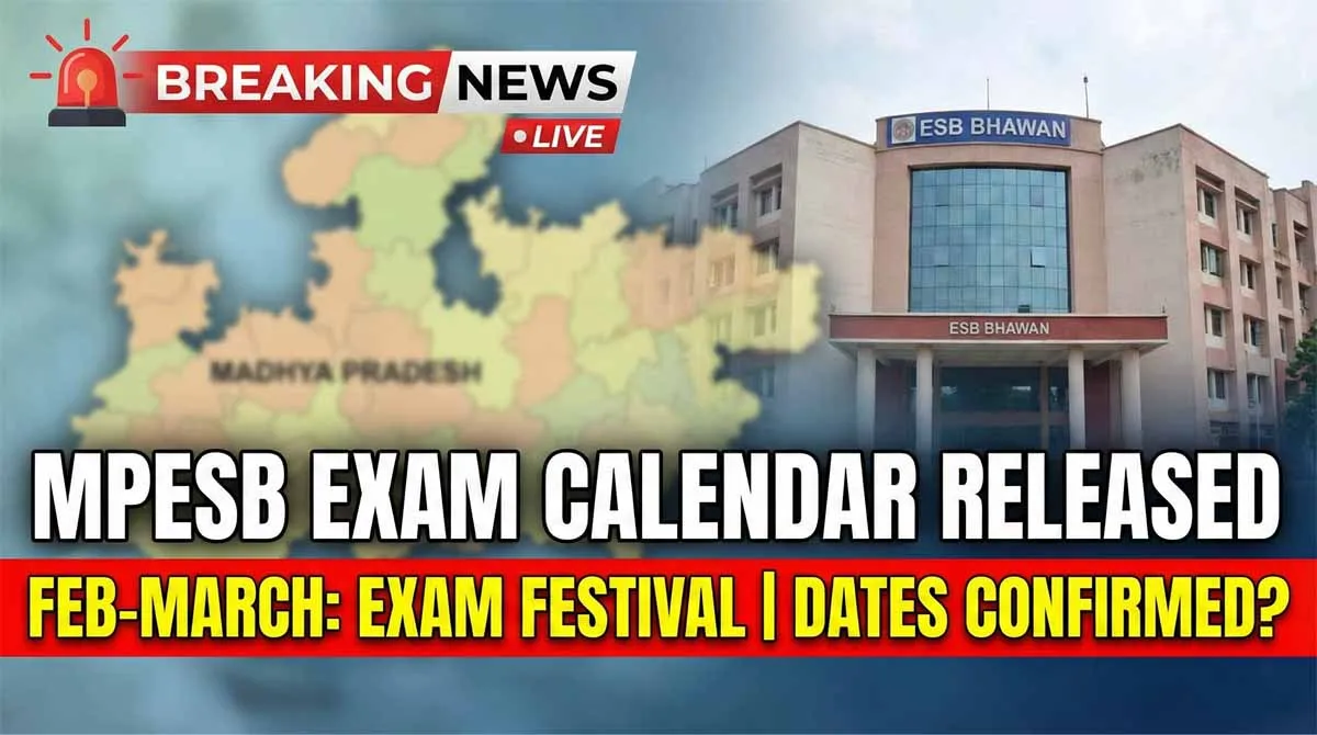 MPESB Exam Calendar 2026 Official Notification