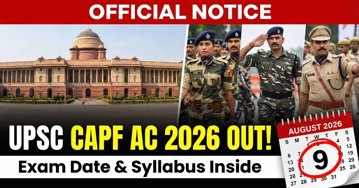 Central Armed Police Forces (ACs) Exam 2026 Notification and UPSC Building