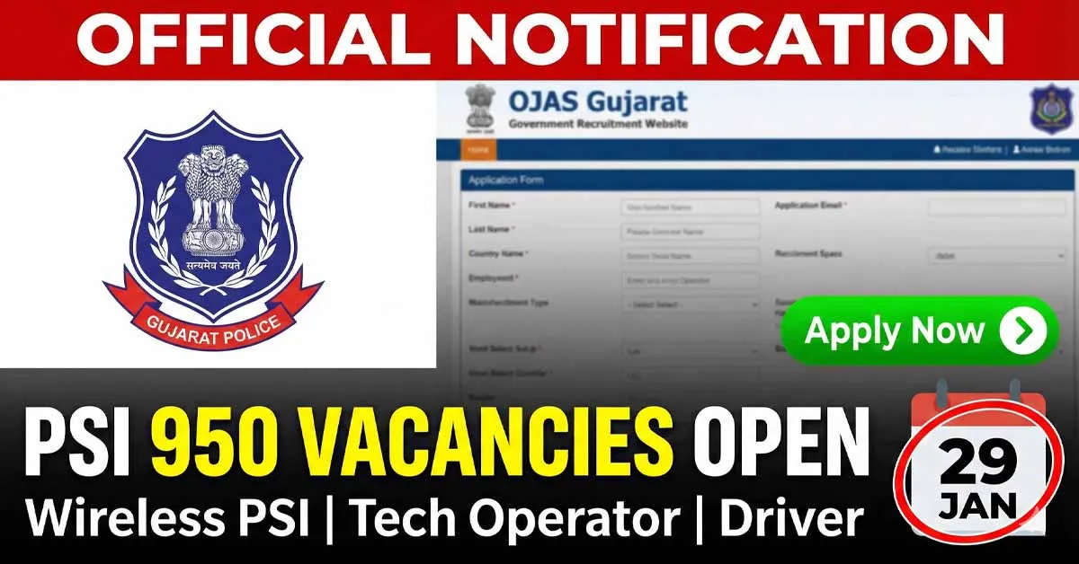 Gujarat Police SI Technical Operator Recruitment 2026 Notification and Vacancy Details
