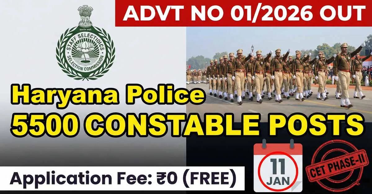Haryana Police Recruitment 2026 Official Notification HSSC